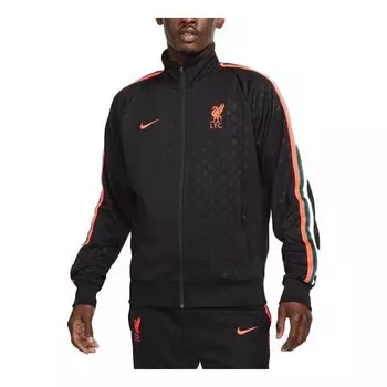 Куртка liverpool n98 knit loose stand collar stripe logo jacket black Nike, черный