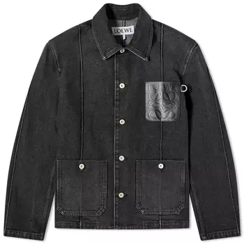 Куртка Loewe Denim Workwear, серовато-черный