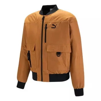 Куртка logo multi pocket jacket 'brown' Puma, коричневый