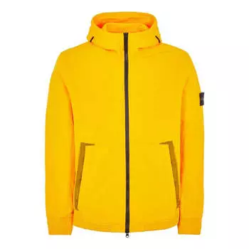 Куртка logo patch hooded zip-up jacket 'yellow' Stone Island, желтый