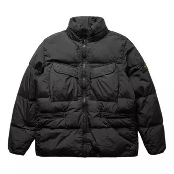 Куртка logo patch padded jacket 'black' Stone Island, черный