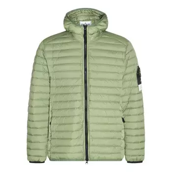 Куртка logo patch zipped down jacket 'green' Stone Island, зеленый