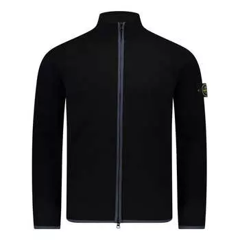 Куртка logo patch zipped jumper 'black' Stone Island, черный