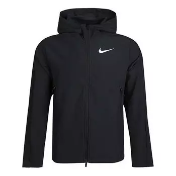 Куртка logo woven casual training hooded jacket black Nike, черный