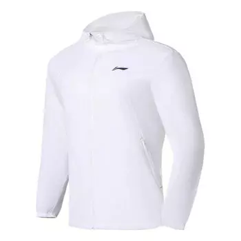 Куртка логотип беговая ветровка Li-Ning, белый