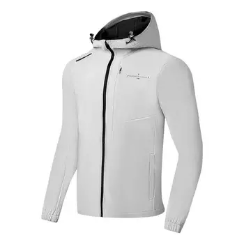 Куртка логотип тренировочная ветровка Li-Ning, серый