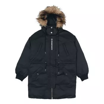 Куртка long down jacket 'black' Converse, черный