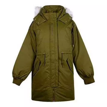 Куртка long down jacket 'olive green' Converse, зеленый