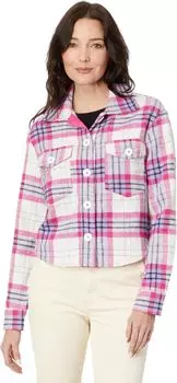 Куртка Lora - Crop Shirt Jacket w/ Flap Pockets KUT from the Kloth, цвет Purple/Pink/Ivory