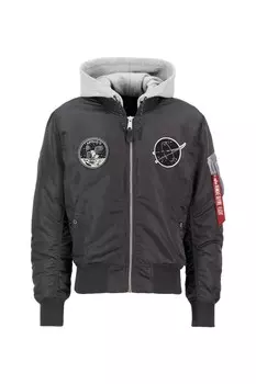 Куртка ма-1 с капюшоном темная сторона Alpha Industries, серый