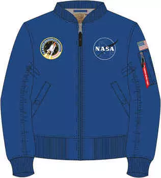 Куртка MA-1 VF НАСА Alpha Industries, электрический синий