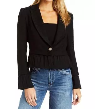 Куртка Madilyn с отделкой из шифона черного цвета DREW