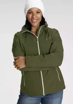 Куртка Maier Sports для активного отдыха, с капюшоном, водонепроницаемая переходная куртка, также доступна в больших размерах, зеленый