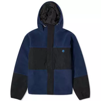 Куртка Maison Kitsune College Fox Patch Color Block Fleece, цвет Ink Blue