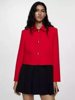 Куртка Mango Andrew Cropped, красный