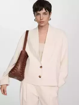 Куртка Mango Borges V-Neck Oversized, цвет light beige