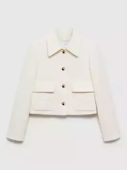 Куртка Mango Delta Tweed, цвет light beige