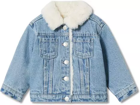 Куртка Mango Lisa Faux Shearling Jacket, цвет Mid Denim