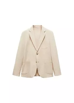 Куртка MANGO MAN Regular fit Suit Delave, светло-бежевый