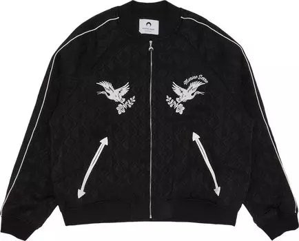 Куртка Marine Serre Jacquard Viscose Bomber 'Black', черный