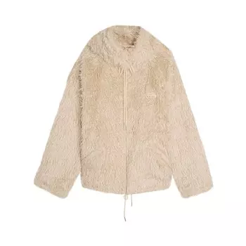 Куртка Marni Shaggy Faux Fur Lined Hooded Jacket, цвет Glass