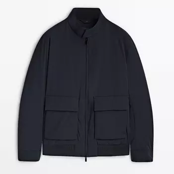 Куртка Massimo Dutti Bi-stretch With Pockets, темно-синий