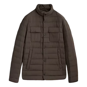 Куртка Massimo Dutti Down and Feather Filling, коричневый