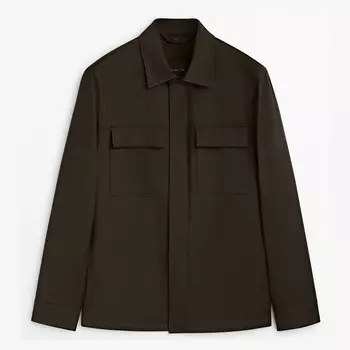 Куртка Massimo Dutti Micro Twill With Pockets, коричневый