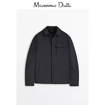 Куртка Massimo Dutti с лацканами, серый