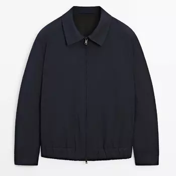 Куртка Massimo Dutti Technical Wool Bomber, темно-синий