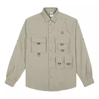 Куртка men's acg dri-fit adv uv devastation trail sports functional waterproof pocket long sleeves autumn khaki jacket Nike, хаки