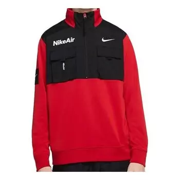 Куртка men's air zipper cardigan red tops 'black red' Nike, черный