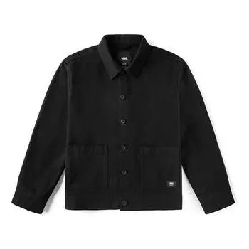 Куртка men's back embroidered logo jacket black Vans, черный