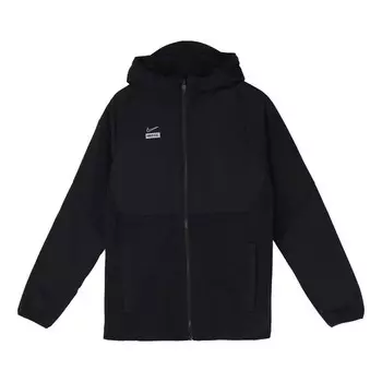Куртка men's back large logo sports long sleeves zipper hooded jacket black Nike, черный