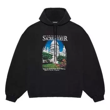 Куртка Men's Balenciaga landscape Loose Hoodie Black, черный