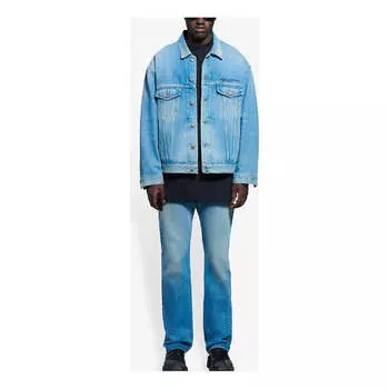 Куртка Men's Balenciaga SS21 Classic Logo Denim Jacket Light Blue, синий