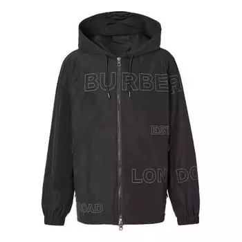 Куртка Men's Burberry Alphabet Printing Hooded Jacket Black, черный