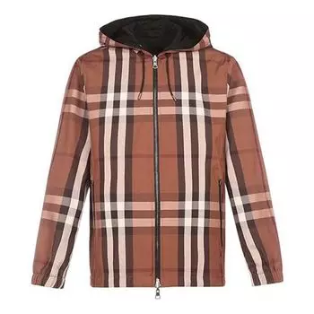 Куртка Men's Burberry Double Sided Plaid Cotton Hooded Jacket Brown, коричневый