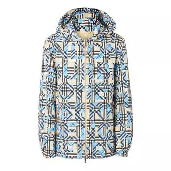 Куртка Men's Burberry SS21 Logo Vintage Plaid Hooded Zipper Jacket, цвет tan