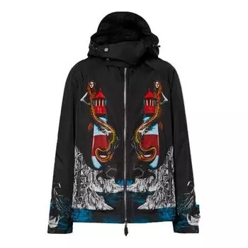 Куртка Men's Burberry SS21 Printing Loose Hooded Jacket Black, черный