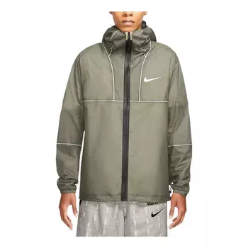 Куртка men's casual blue logo printing hooded jacket light army green Nike, мультиколор