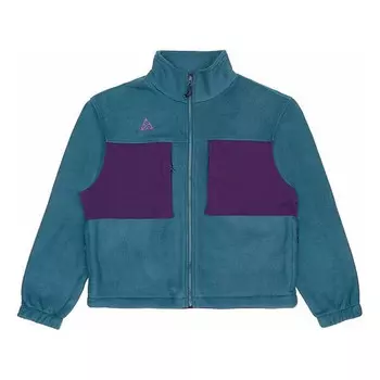 Куртка men's colorblock stand collar fleece zipper dark sapphire blue jacket 'midnight turq grdppl black' Nike, мультиколор