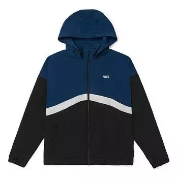 Куртка men's colorblock zipper casual hooded jacket blue Vans, синий
