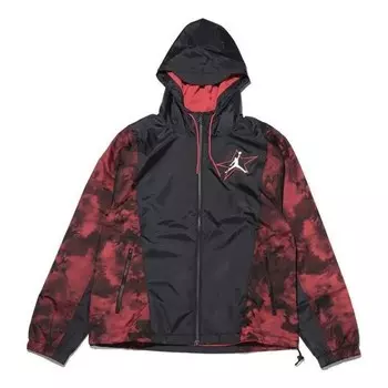 Куртка men's jordan legacy aj6 lightweight hooded woven jacket gym red Nike, черный
