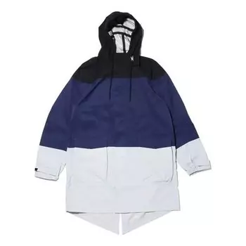 Куртка men's lab colorblock sports hooded windbreaker jacket multicolor 'black navy grey' Nike, черный