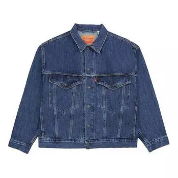 Куртка Men's Levis lapel Button Denim Jacket Blue, синий