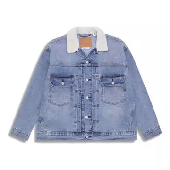 Куртка Men's Levis Series lamb's wool lapel Denim Jacket Blue, цвет tan
