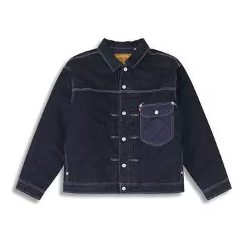 Куртка Men's Levis Series Reversible Quilted Denim Dark Denim Blue Jacket, цвет tan