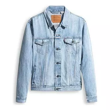 Куртка Men's Levis Solid Color lapel Casual Denim Jacket Blue, синий