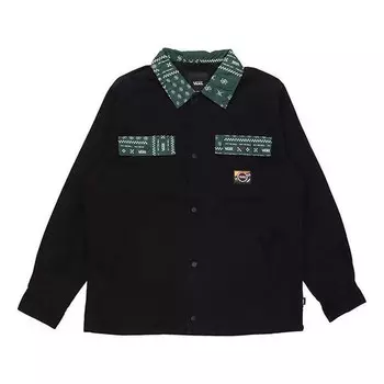 Куртка men's logo casual lapel shirt jacket black Vans, черный